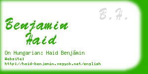 benjamin haid business card